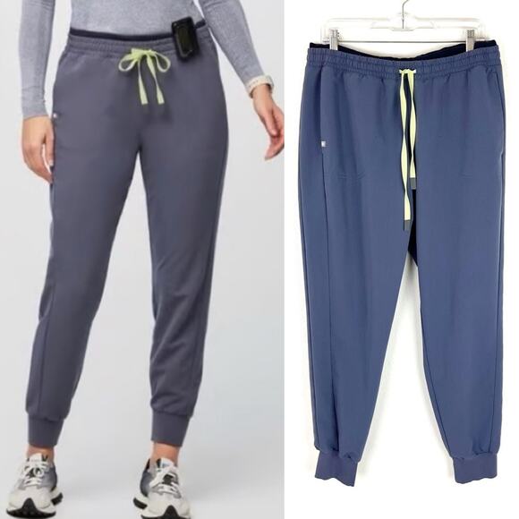 Figs Mari Technical Collection Pant Jogger Drawstring Cuffs 100% Awesome Blue XL - Picture 1 of 10